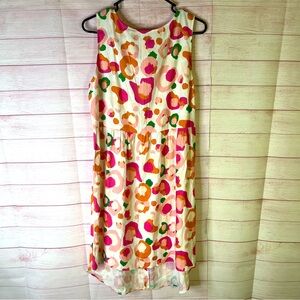 Emily McCarthy Linen Rayon Blend High Low‎ Hem Sleeveless Dress Size Large